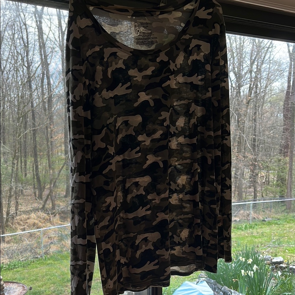 Camouflage Long Sleeve Top